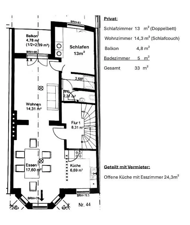 Gemuetliche Wohnung Mit Geteiltem Essbereich Am Rande Des Bremer Viertel 0*, Brémy